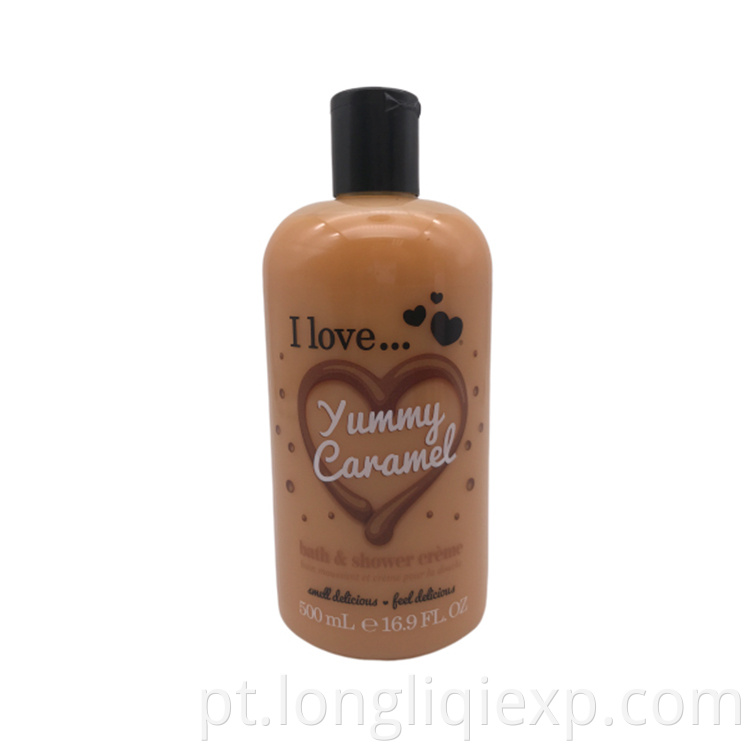 500ml de gel de banho de caramelo delicioso conjunto de 50ml de manteiga orgânica natural para o corpo